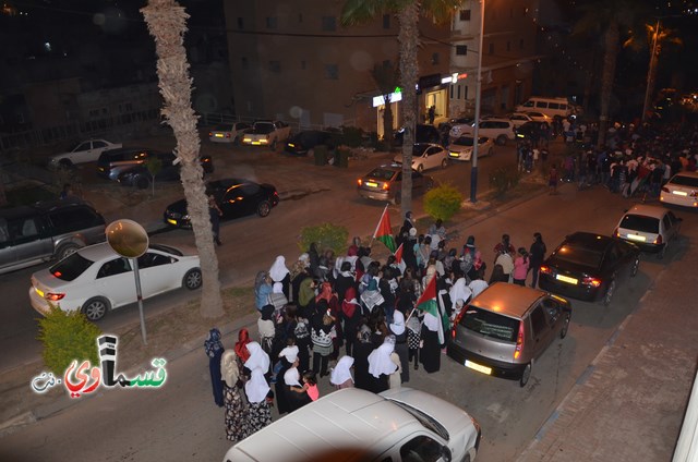   كفرقاسم - فيديو : الالاف في مظاهرة الغضب القسماوي لدخول وزير المعارف ومواجهات واصابات في مدخل البلدة مع الشرطة 